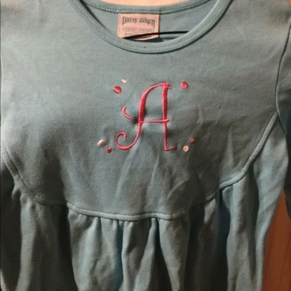 patsy Aiken | Dresses | Little Girlspatsy Aiken Lightblue Monogrammed ...